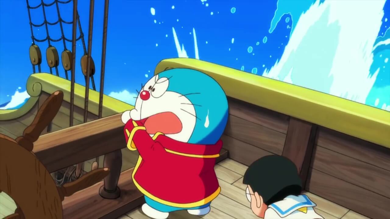 Chú mèo máy Doraemon trong tập phim mới: Nobita Và Đảo Giấu Vàng