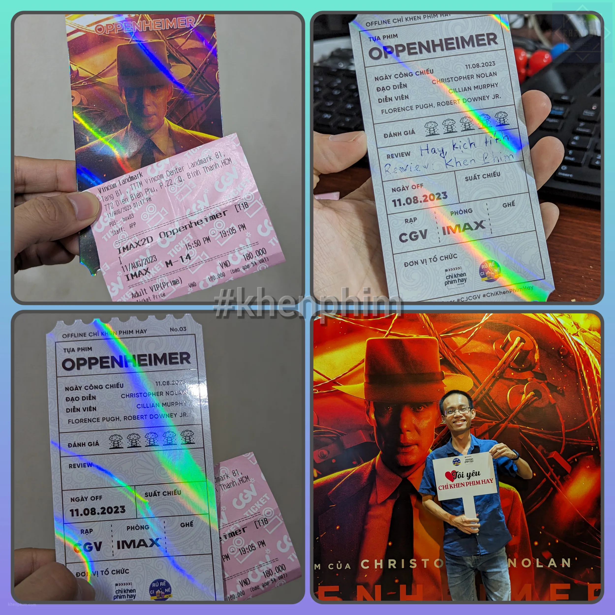 Vé xem phim suất IMAX (màu hồng) và vé offline do fanpage "Chỉ Khen Phim Hay" tổ chức. Khen Phim xin cảm ơn.